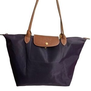 Longchamp le pliage purple large tote bag